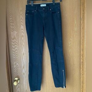 Madewell 26 Black Skinny Moto Denim Jeans